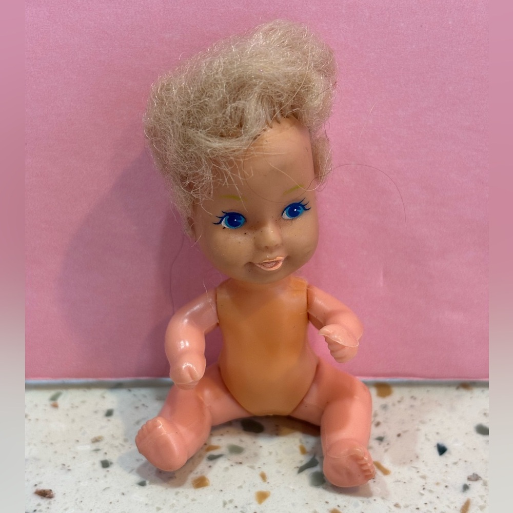 Vintage‎ 1981 Mini Kidco Baby Doll Blue Eyes Freckles 80s Toy